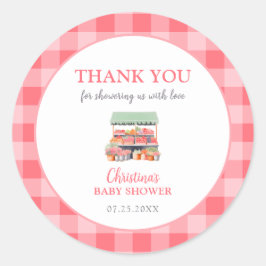 Hauseigene Babydusche Danke Runder Aufkleber