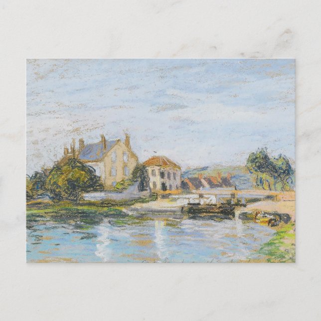 Häuser am Rand Alfred Sisley Postkarte (Vorderseite)