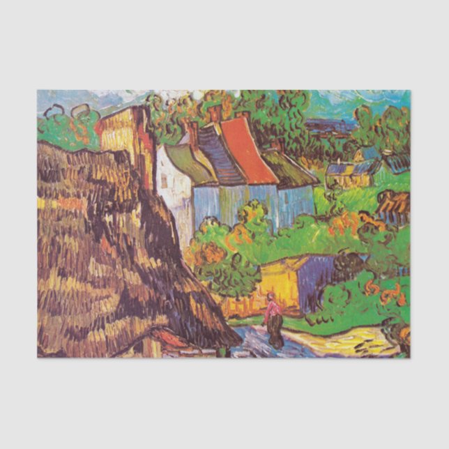 Häuser auf Auvers Van Gogh Decoupage Papier (Vorderseite)