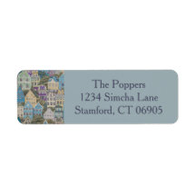 Häuser auf den Hill-Rücksendeadressen-Aufklebern