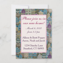 Häuser auf der Hill Housewarming Party Card