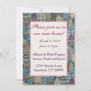 Häuser auf der Hill Housewarming Party Card Save The Date