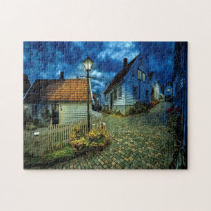 Häuser auf Steinstraßen Puzzle