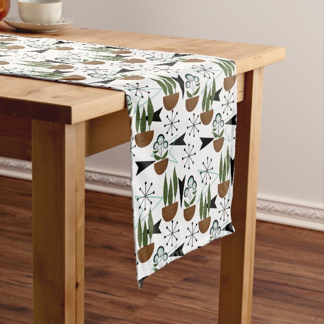 Häuser aus dem Mittelalter auf Weiß | Schönes Retr Kurzer Tischläufer (Beispiel)