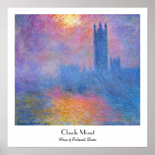 Häuser des Parlaments, London, Sun, der durch Poster