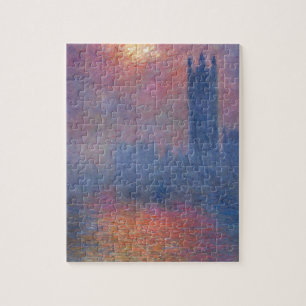 Häuser des Parlaments, London, Sun, der durch Puzzle