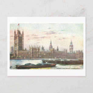 Häuser des Parlaments London Vintage Postkarte
