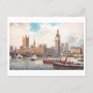 Häuser des Parlaments London Vintage-Postkarte Postkarte