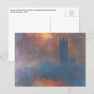 Häuser des Parlaments, London von Claude Monet Postkarte