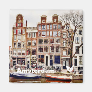 Häuser in Amsterdam - Kühlschrankmagnet von Velv Magnet