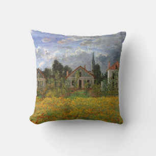 Häuser in Argenteuil von Claude Monet Kissen