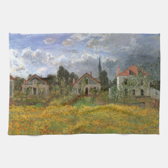 Häuser in Argenteuil von Claude Monet, Vintage Kun Geschirrtuch (Horizontal)