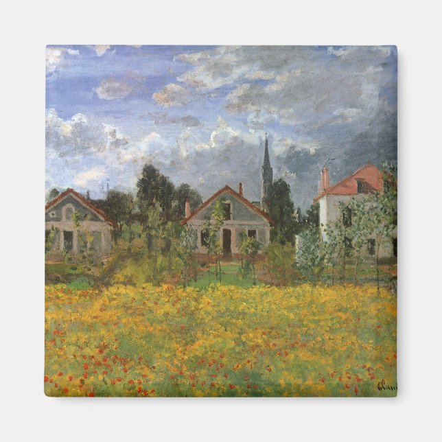 Häuser in Argenteuil von Claude Monet, Vintage Kun Magnet (Vorne)