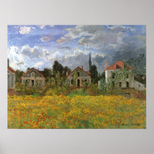 Häuser in Argenteuil von Claude Monet, Vintage Kun Poster