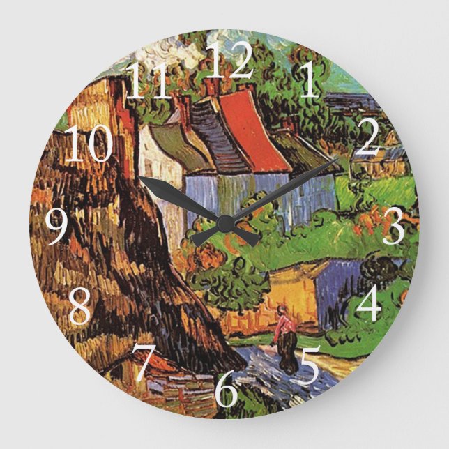 Häuser in Auvers, Kunstwerke von Vincent van Gogh. Große Wanduhr (Vorderseite)