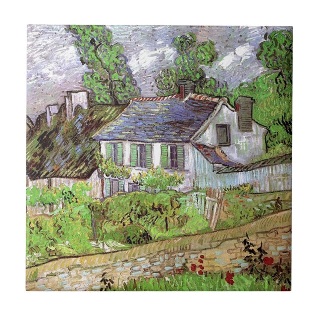 Häuser in Auvers, Vincent van Gogh. Fliese (Vorderseite)