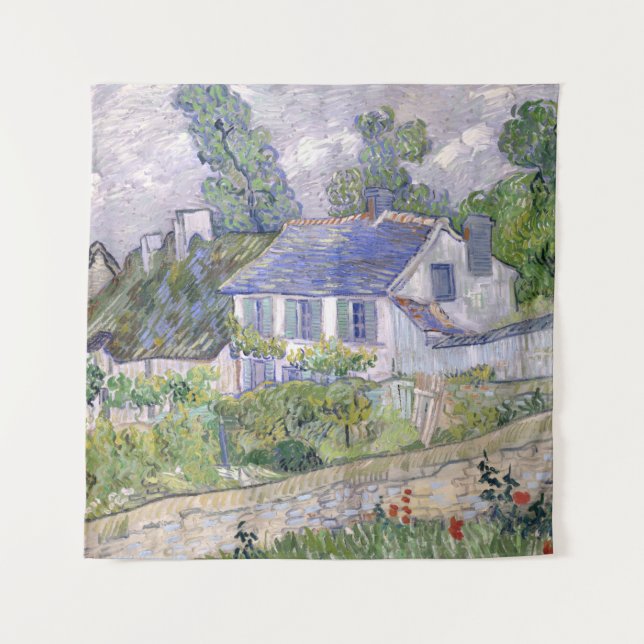 Häuser in Auvers Vincent van Gogh Wandteppich (Vorderseite)
