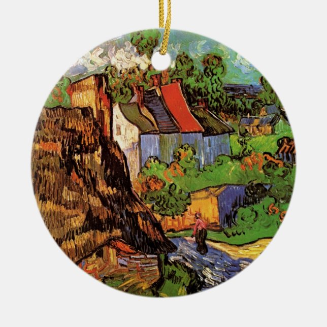 Häuser in Auvers von Vincent van Gogh Keramik Ornament (Vorne)