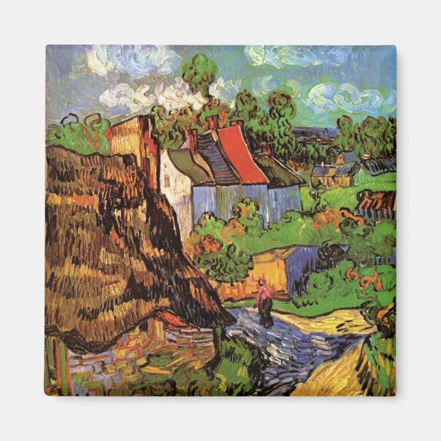 Häuser in Auvers von Vincent van Gogh Magnet (Vorne)