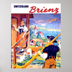 Häuser in Brienz, Schweiz Poster
