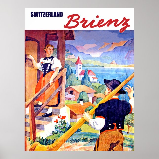 Häuser in Brienz, Schweiz Poster (Vorne)