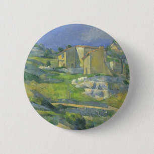 Häuser in der Provence von Paul Cezanne, Vintage A Button