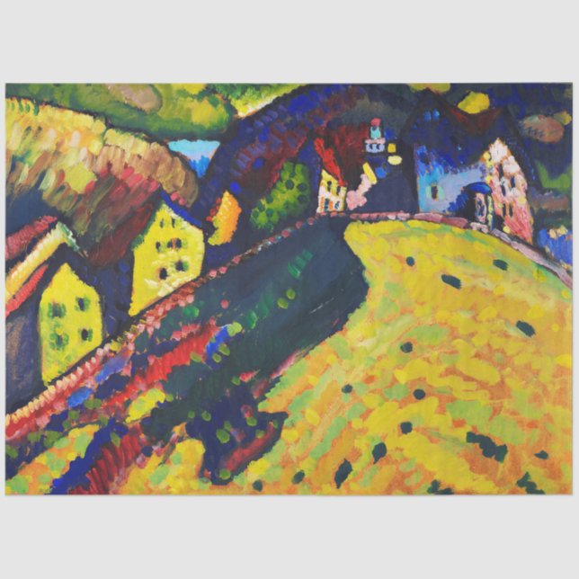 Häuser in Murnau, Wassily Kandinsky Seidenpapier (Vorderseite)