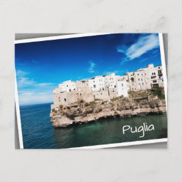 Häuser in Polignano a Mare auf einer Klippe in Pug Postkarte