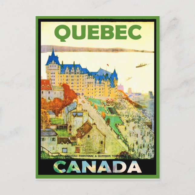Häuser in Quebec, Kanada, Vintage Reise Postkarte (Vorderseite)