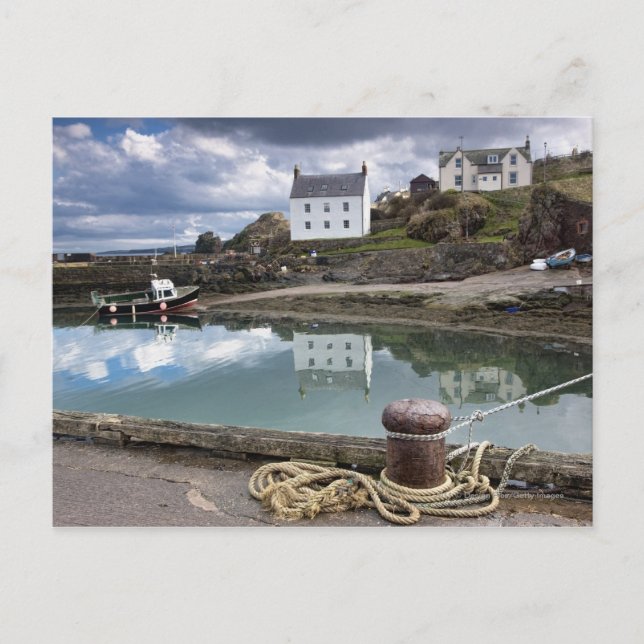 Häuser und Boote am Wasser Postkarte (Vorderseite)