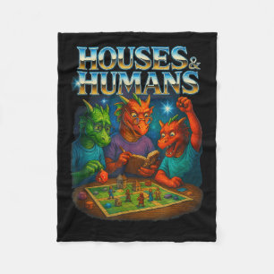 Häuser und Menschen Lustiges Gaming-RPG-Gamer Männ Fleecedecke