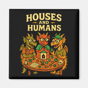 Häuser und Menschen Lustiges Geeky-RPG Nerd-Gamer- Magnet