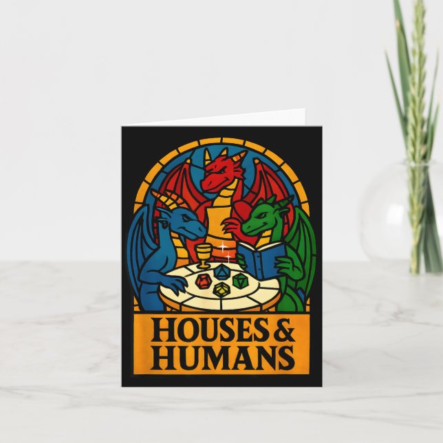 Häuser Und Menschen Lustiges Rpg Nerdy Gamer Männe Karte (Vorderseite)