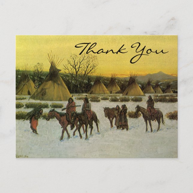 Hauser's Sioux Camp am verwundeten Knie Postkarte (Vorderseite)