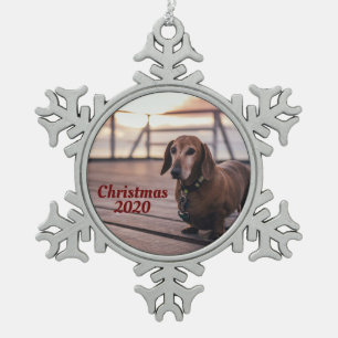 Hausfotografie, Weihnachten 2020, Personalisiert Schneeflocken Zinn-Ornament