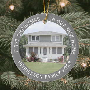 Hausfotos Erstes Weihnachten Neues Zuhause Name & Keramik Ornament