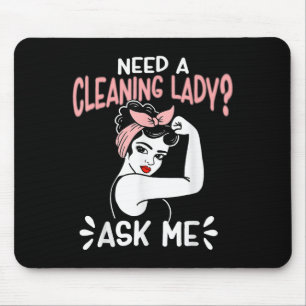 Hausfrau braucht eine Reinigungsfrau_ Gefragt Mousepad