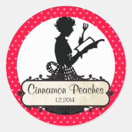 Hausfrau-Kochbuch-Konservenmarke Runder Aufkleber