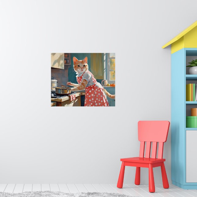 Hausfrau kocht Abendessen Poster (Kinderzimmer 1)