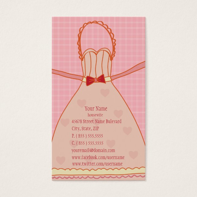 Hausfrau Schürze Funny Gift Business Card (Vorderseite)