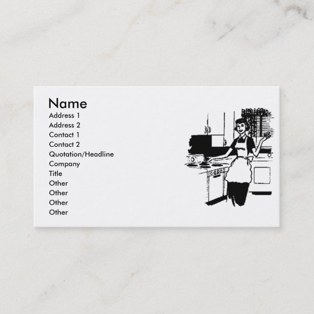 Hausfrau Visitenkarte (Vorderseite)