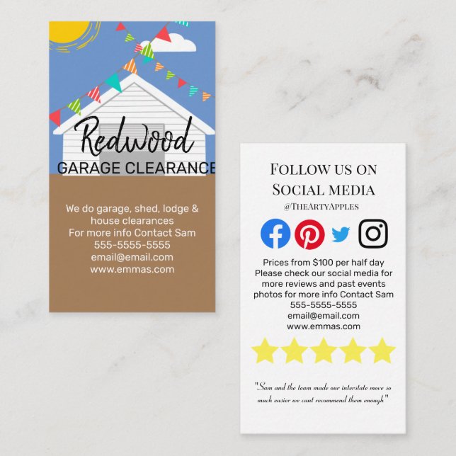 Hausgartenabholung Visitenkarte (Vorne/Hinten)