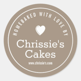 hausgemacht mit Liebe Bäckerei personalisiert Runder Aufkleber