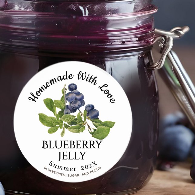 Hausgemacht mit Liebe Blueberry Jelly Sommer 202X Runder Aufkleber (Von Creator hochgeladen)