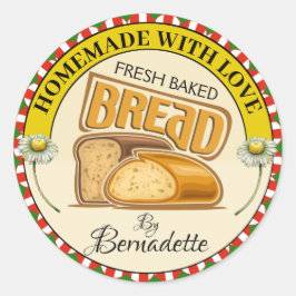 hausgemacht mit Liebe Brot Runder Aufkleber