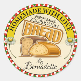 hausgemacht mit Liebe Brot Runder Aufkleber