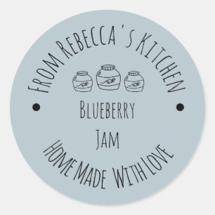 Hausgemacht mit Liebe Dusty Blue Jam Canning Lab Runder Aufkleber