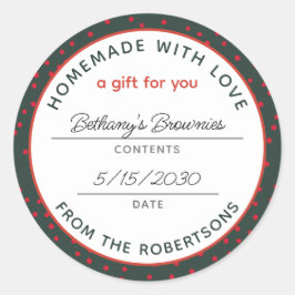 Hausgemacht mit Liebe Festival Red Green Runder Aufkleber