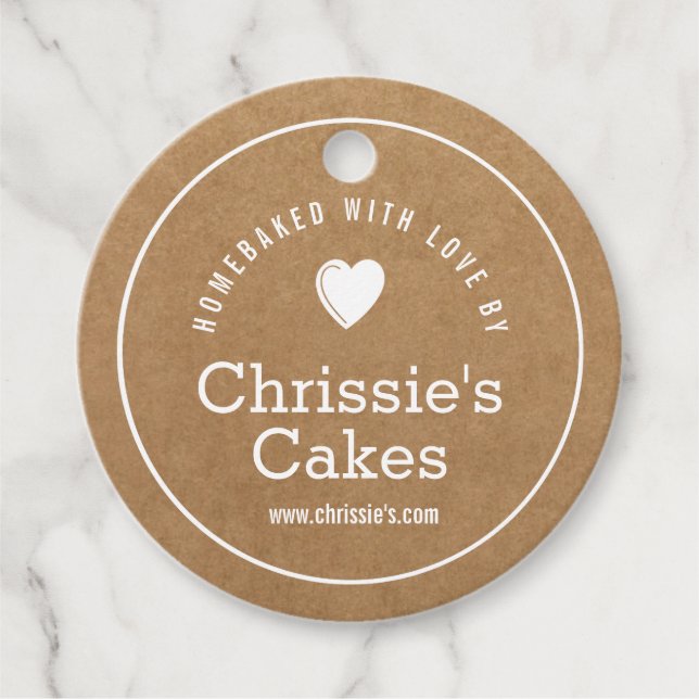 hausgemacht mit Liebe Kraft Bäckerei Geschenkanhänger (Vorderseite)