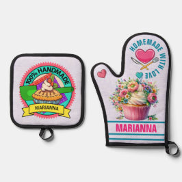 hausgemacht mit Liebe Ofenhandschuh & Topflappen-Set